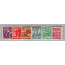 ALEMANIA 1946 Yv 30/5 OCUPACION SOVIETICA SERIE COMPLETA DE ESTAMPILLA NUEVAS CON GOMA ZONA RUSA MECKLENBURG